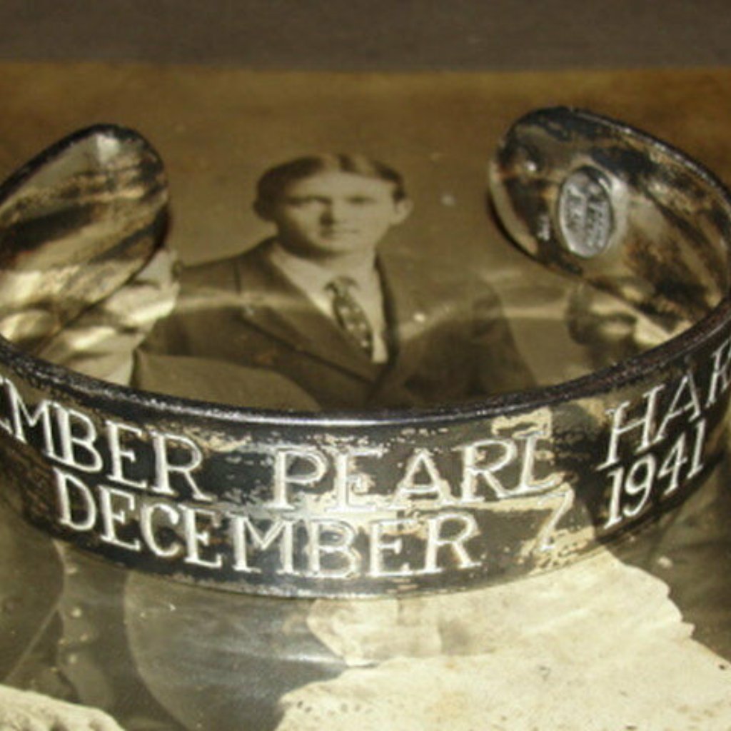 Antiqued Sterling Silver Men's Pearl Harbor Cuff B